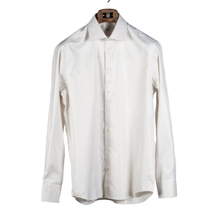 Light beige Checked Twill Dress Shirt - Mr.Derk