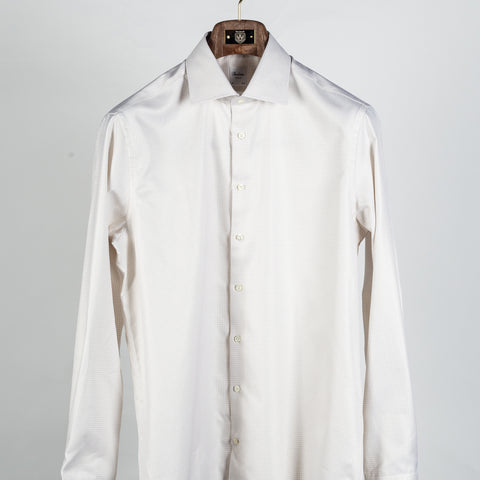 Light beige Checked Twill Dress Shirt - Mr.Derk