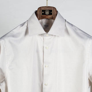 Light beige Checked Twill Dress Shirt - Mr.Derk