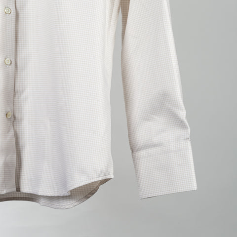 Light beige Checked Twill Dress Shirt - Mr.Derk