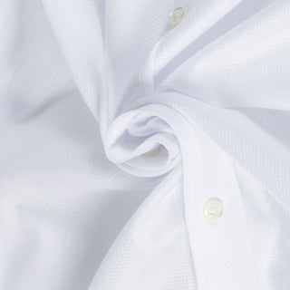 Stenstroms Textured White Dress Shirt - Cotton - Alternate View