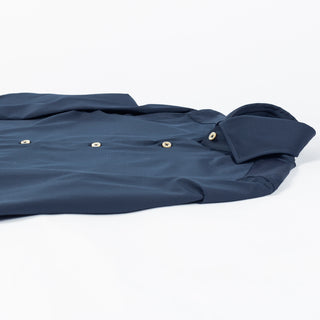 Xacus Navy Twill Stretch Active Shirt - Cotton, Twill, Stretch, Slim Fit - View 8
