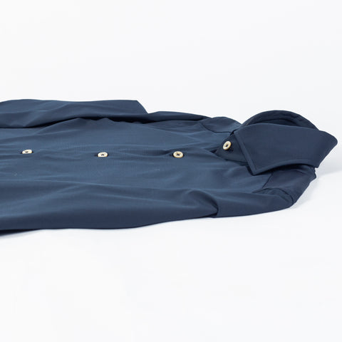 Xacus Navy Twill Stretch Active Shirt - Cotton, Twill, Stretch, Slim Fit - View 8