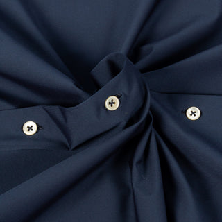 Xacus Navy Twill Stretch Active Shirt - Cotton, Twill, Stretch, Slim Fit - Alternate View