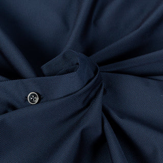 Xacus Navy Textured Stretch Active Dress Shirt - Stretch, Japanese, Slim Fit, Made In Italy - Alternate View