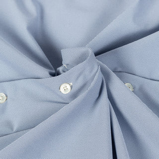 Xacus Blue Grey Textured Stretch Active Dress Shirt - Stretch, Japanese, Slim Fit, Solid, Made In Italy - Alternate View