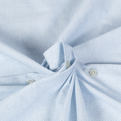 Xacus Light Blue Patterned Stretch Active Dress Shirt - Stretch, Japanese, Slim Fit, Solid, Made In Italy - Alternate View