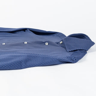 Xacus Medium Blue Patterned Stretch Active Dress Shirt - Stretch, Japanese, Slim Fit, Solid, Made In Italy - View 8