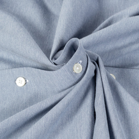 Xacus Steel Blue textured Natural Active Dress Shirt - Cotton, Stretch, Slim Fit, Made In Italy - Alternate View