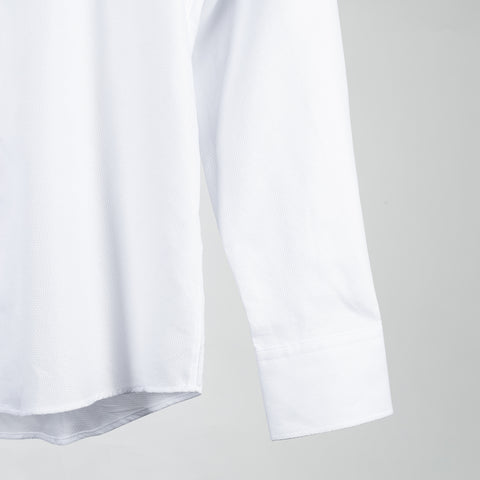 Stenstroms Textured White Dress Shirt - Cotton - Back View