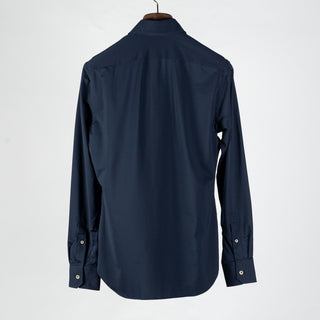 Xacus Navy Twill Stretch Active Shirt - Cotton, Twill, Stretch, Slim Fit - View 5