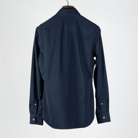 Xacus Navy Twill Stretch Active Shirt - Cotton, Twill, Stretch, Slim Fit - View 5