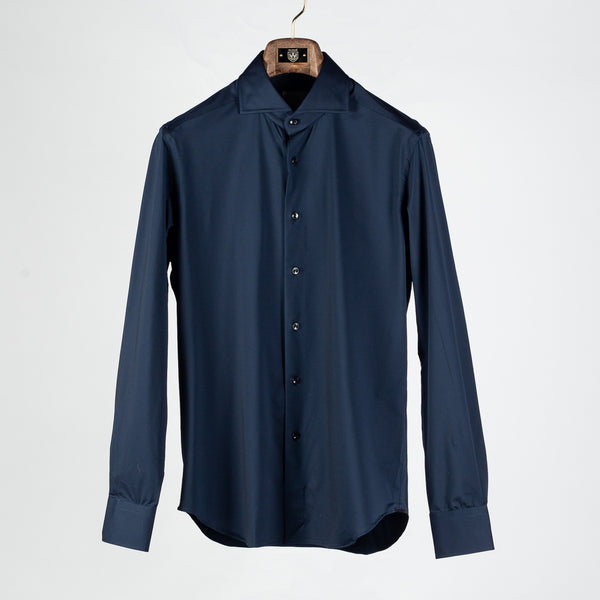 Navy Textured Stretch Active Dress Shirt