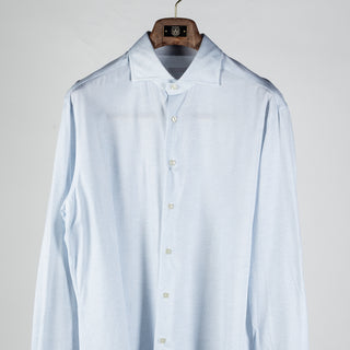 Xacus Light Blue Patterned Stretch Active Dress Shirt - Stretch, Japanese, Slim Fit, Solid, Made In Italy - View 6