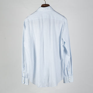 Xacus Light Blue Patterned Stretch Active Dress Shirt - Stretch, Japanese, Slim Fit, Solid, Made In Italy - View 5