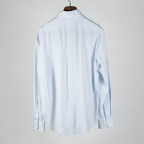 Xacus Light Blue Patterned Stretch Active Dress Shirt - Stretch, Japanese, Slim Fit, Solid, Made In Italy - View 5