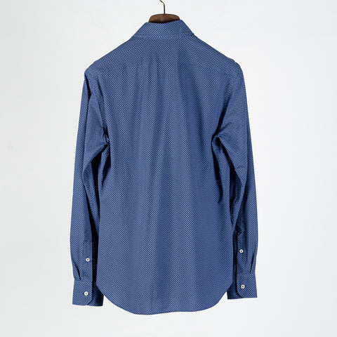 Xacus Medium Blue Patterned Stretch Active Dress Shirt - Stretch, Japanese, Slim Fit, Solid, Made In Italy - View 5