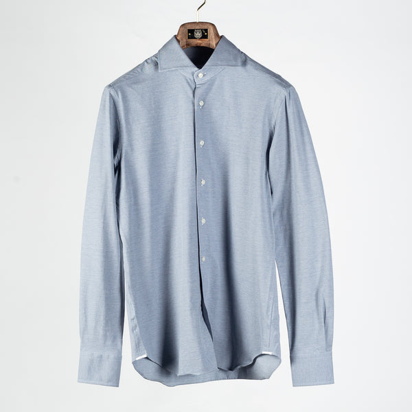 Steel Blue textured Natural Active Dress Shirt