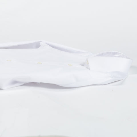 Mr.Derk White Lugano Slim Fit Dress Shirt - Cotton, Solid - View 8