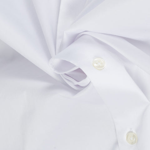 Mr.Derk White Lugano Slim Fit Dress Shirt - Cotton, Solid - Alternate View