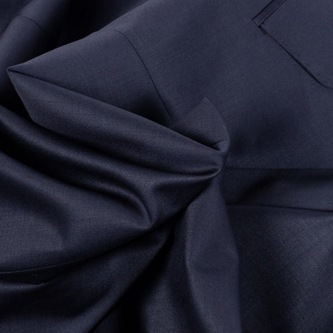 Lief Horsens Navy Wool Blend Suit - Wool, Polyester, Stretch, Tapered, Knit - Alternate View