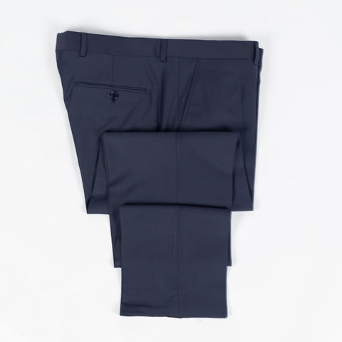 Lief Horsens Navy Wool Blend Suit - Wool, Polyester, Stretch, Tapered, Knit - View 16