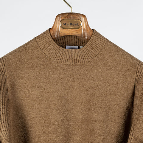 Blue Industry Tan Knit Sweater - Navy, Leather, Nylon, Polyester, Tailored Fit - View 6