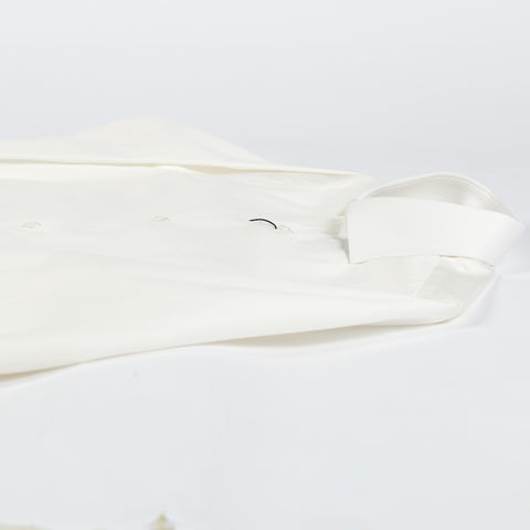 Lief Horsens Off White Stretch Dress Shirt - Navy, Cotton, Stretch - View 8