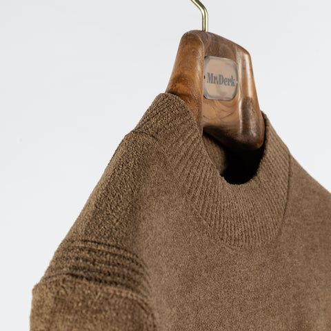 Blue Industry Tan Knit Sweater - Navy, Leather, Nylon, Polyester, Tailored Fit - Detail View