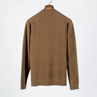 Blue Industry Tan Knit Sweater - Navy, Leather, Nylon, Polyester, Tailored Fit - View 5