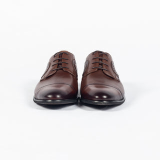 Dr.Mod Brown Brogue Cap Toe Dress Shoe - Leather, Italian - Back View
