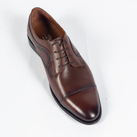 Dr.Mod Brown Brogue Cap Toe Dress Shoe - Leather, Italian - View 6