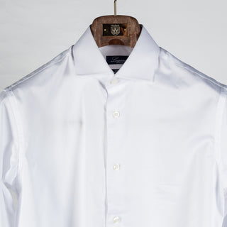 Mr.Derk White Lugano Slim Fit Dress Shirt - Cotton, Solid - View 7