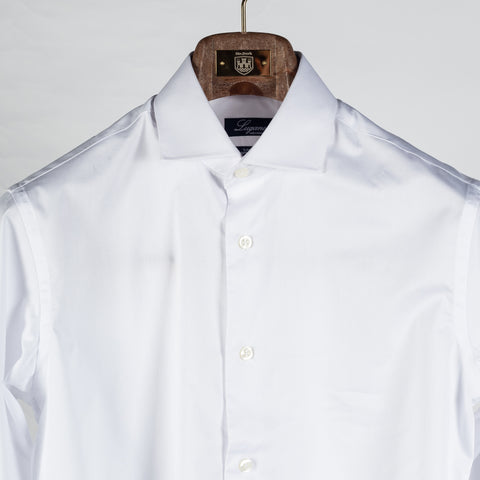 Mr.Derk White Lugano Slim Fit Dress Shirt - Cotton, Solid - View 7