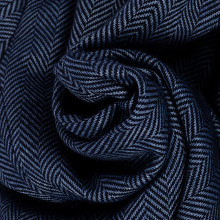 Blue Industry Blue Herringbone Topcoat w/ Inlay - Navy, Wool, Cashmere, Denim - Alternate View