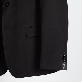 Lief Horsens Black 2pc Stock Suit - Polyester, Viscose, Stretch, Slim Fit - Back View