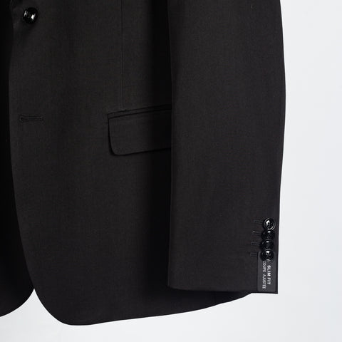 Lief Horsens Black 2pc Stock Suit - Polyester, Viscose, Stretch, Slim Fit - Back View