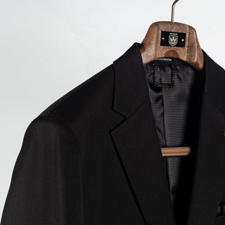 Lief Horsens Black 2pc Stock Suit - Polyester, Viscose, Stretch, Slim Fit - Detail View