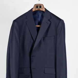 Lief Horsens Navy Wool Blend Suit - Wool, Polyester, Stretch, Tapered, Knit - View 6