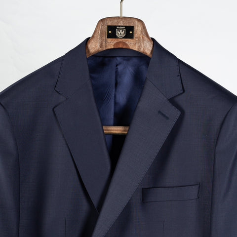 Lief Horsens Navy Wool Blend Suit - Wool, Polyester, Stretch, Tapered, Knit - View 7