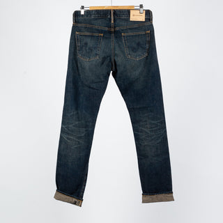 Tellis Selvage 15 Year Dome 12oz Denim - Navy, Cashmere, Denim, Leather, Slim Fit - View 6