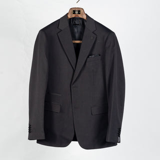 Lief Horsens Charcoal 2pc Stock Suit - Grey, Polyester, Viscose, Stretch, Slim Fit