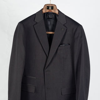 Lief Horsens Charcoal 2pc Stock Suit - Grey, Polyester, Viscose, Stretch, Slim Fit - View 6