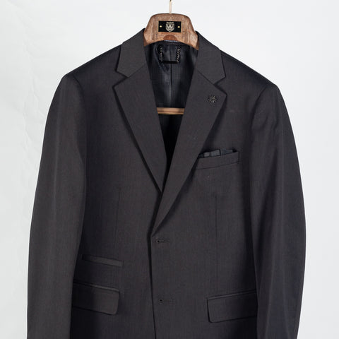 Lief Horsens Charcoal 2pc Stock Suit - Grey, Polyester, Viscose, Stretch, Slim Fit - View 6