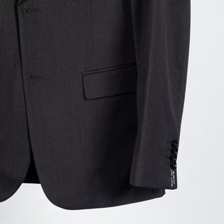 Lief Horsens Charcoal 2pc Stock Suit - Grey, Polyester, Viscose, Stretch, Slim Fit - Back View