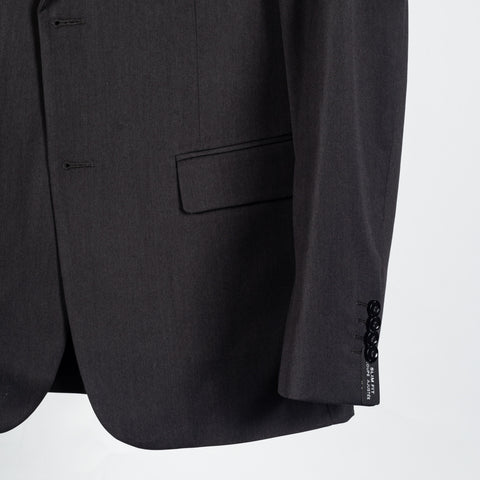 Lief Horsens Charcoal 2pc Stock Suit - Grey, Polyester, Viscose, Stretch, Slim Fit - Back View