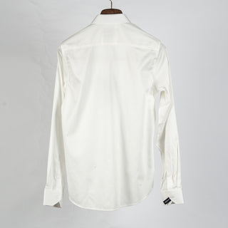 Lief Horsens Off White Stretch Dress Shirt - Navy, Cotton, Stretch - View 5