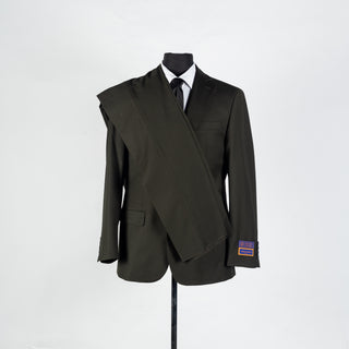 Olive Giorgio Fiorelli Suit - Tan, Polyester, Viscose, Stretch, Classic Fit - Alternate View