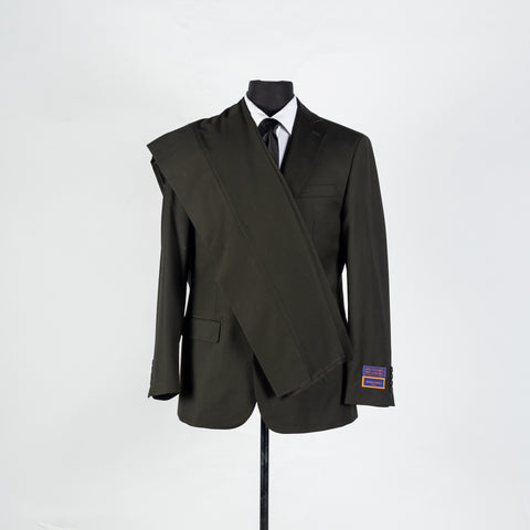 Olive Giorgio Fiorelli Suit - Tan, Polyester, Viscose, Stretch, Classic Fit - Alternate View