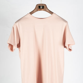 PYA Light Pink Seasonal SS26 Iconic T-Shirt - Tan, Cotton, Silk, Pima Cotton, Slim Fit, Made In Peru - View 5